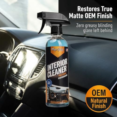 Magic Finish Interior Cleaning Spray (16 fl oz) – All-in-One Car Cleaner Spray for Seats, Dashboards & Consoles – Fast-Acting Car Cleaning Supplies for Rubber, Plastic, Carpet & Upholstery - size: 16 Fl Oz (Pack of 1)