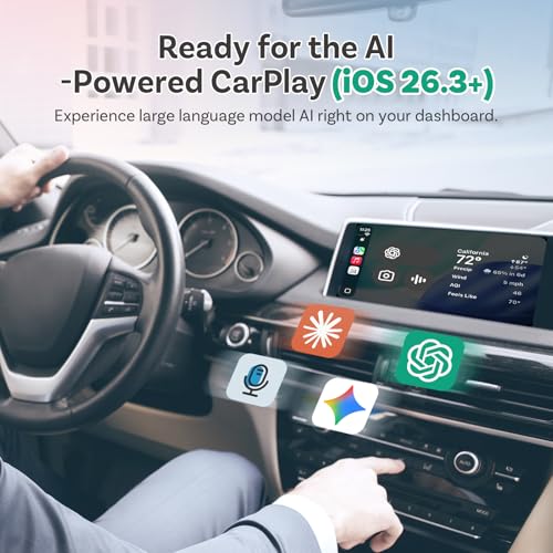 Ottocast Mini Core Latest Version, 2 in 1 Wireless CarPlay Adapter & Android Auto Adapter, Plug & Play One-Button Device Switching WiFi 6 & Bluetooth 5.4 Auto-Connect Dongle for OEM Wired Cars 2016+