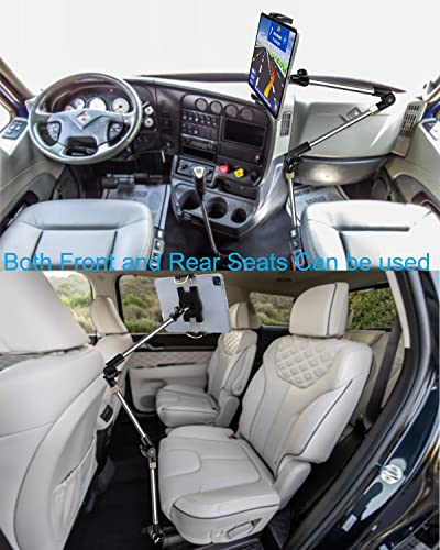 Car/Truck Seat Rail Tablet Mount, 35" Heavy Duty Car Floor Bolt Tablet Holder, Vehicle Front Seats Stand for iPad Pro Air Mini, iPhone, Galaxy Tabs, Z Fold, More 4-13" Cell Phones and Tablets