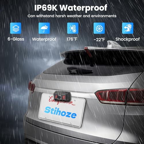 15-Min Install 5-Inch Wireless Backup Camera for Car：1080P HD No Drill Plug-Play 2-Split Monitor, Need Wiring Stable Signal Waterproof IR Night Vision Rear View Camera for SUV, Pickup, Van, Camper