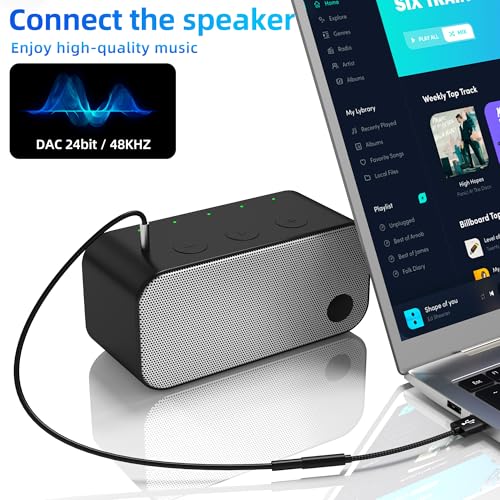 USB Male to 3.5mm Female Jack Adapter Headphone AUX Audio Cable for iPhone PC Laptop Output Plug Speaker Microphone Converter Stereo DAC Headset Desktop External Digital Car Auxiliary Input