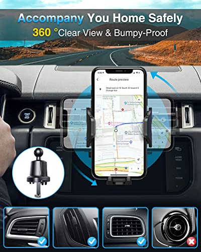 VANMASS Phone Holders for Your Car Ultimate Military-Grade Car Phone Holder Mount【Patent & Safety Certs】 Upgraded Shockproof Truck Air Vent Phone Mount for iPhone 17 Pro Max 16 Samsung Android,Blue - color: Blue
