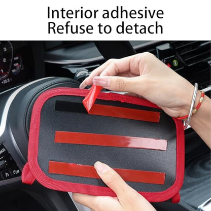 Bittwee Car Seat Side Pocket Organizer, PU Leather Multifunctional Automotive Storage Bag for Phones Keys Cards, Mini Seat Gap Filler Pouch for Door Console, Universal Vehicle Accessories (Red)