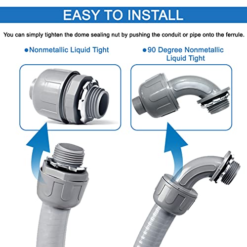 1-1/4inch 25FT Electrical Conduit Kit,Liquid-Tight Conduit and Connector - size: 1-1/4IN,25FT