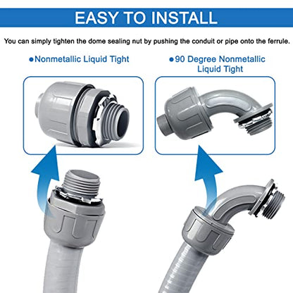 1-1/4inch 25FT Electrical Conduit Kit,Liquid-Tight Conduit and Connector - size: 1-1/4IN,25FT