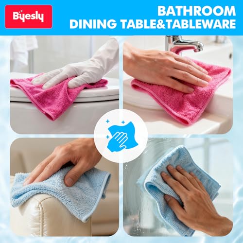 12-Pack Microfiber Cleaning Cloth, 11.5x11.5 Microfiber Towels for Cars, Dishes & House, For Detailers, Chefs & Efficient Home | Scratch-Free, Lint-Free, Ultra Absorbent(Green/Blue/Yellow/Pink) - color: Green/Blue/Yellow/Pink