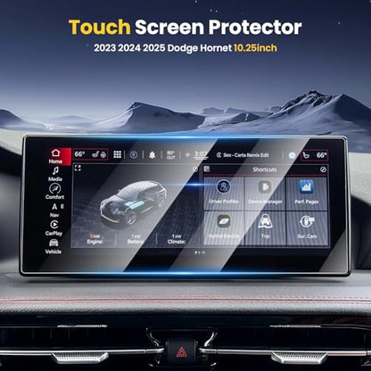 Karltys Screen Protector for Dodge Hornet 10.25 inch 2023-2026 (GT/GT Plus/R/T/R/T Plus) [No Glare & Fingerprint] Tempered Glass Dodge Hornet Accessories - size: 10.25"Dodge Hornet 2023-2026