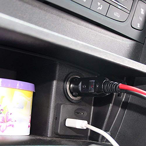 SPARKING 25FT Cigarette Lighter Extension Cord 25FT - Male Plug to Female Socket 16AWG Heavy Duty Extension Cable with LED Lights Power for Tire Pump, Air Compressor (25FT) - size: 25FT