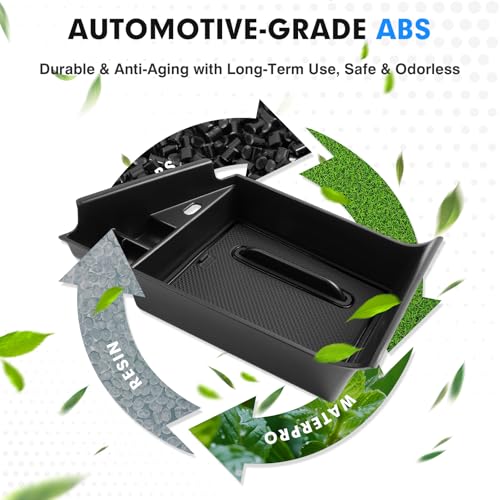 Autorder Center Console Organizer for 2021-2026 Hyundai Elantra Accessories Armrest Storage Box Secondary Insert Tray with Black & Blue Non-Slip Silicone Mats (NOT Fit Manual Hand Break Models) - size: 2021-2026 Hyundai Elantra