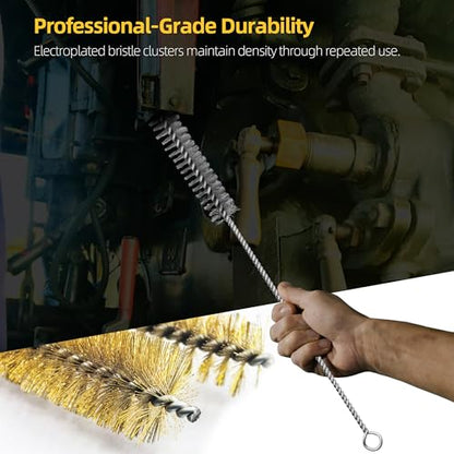 Wire Brushes for Cleaning,Parts Cleaning Brush,Pipe Cleaner Brush - color: silver,gold, size: 16 Pieces, 12 Inches