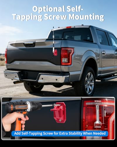 Red No Drill CB Antenna Mount Bracket - size: R-Adhesive