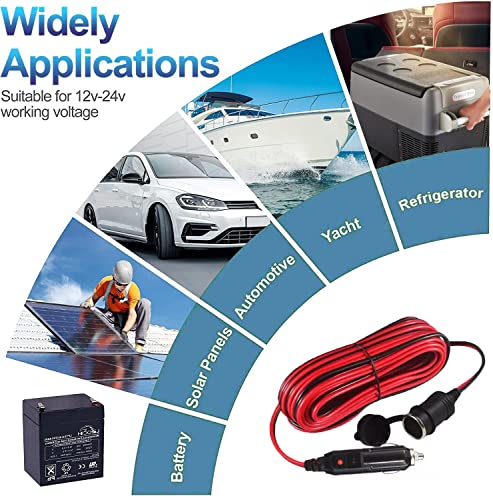 12V/24V Heavy Duty Cigarette Lighter Extension Cord 6FT 15A - size: 6FT