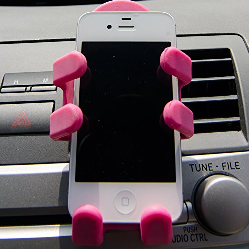 Alpena Hug Buddy Air Vent Universal Car Cell Phone Holder, Adjustable, Cell Phone Mount Compatible with iPhone, Samsung Galaxy, LG, Google, Nexus 5X, Moto, Black and Other Smartphones, OG Pink - color: Pink