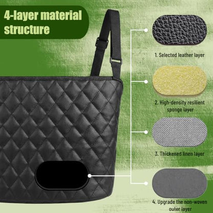 Car Purse Holder Between Seats, Leather Vehicle Front Seat Handbag Organizer Pocket, Automotive Interior Hanger Storage Pouch Holder, Universal for SUV Automobile Truck (No Pocket) - size: No Pocket