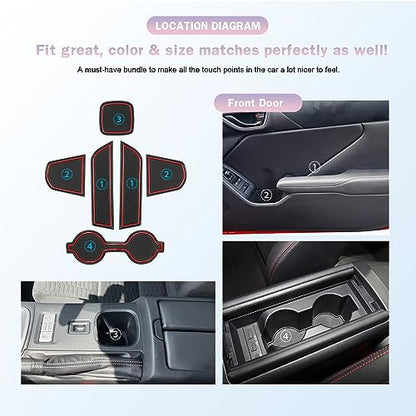 2022-2026 GR86 ZN8 Center Console Liners Mats Cup Holder Inserts Mats Non-Slip Center 2025 2026 GR86 Console Shifter Liner Trim Mats Anti-dust Door Pocket Liners Accessories 6 PCS (Red) - color: Red