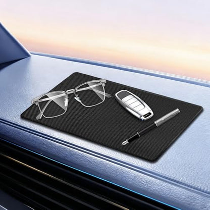 Car Dashboard Anti-Slip Mat, 10.6"×5.9" Universal Car Dash Sticky Rubber Mat, Non-Slip Car Magic Dashboard Sticky Adhesive Mat for Cell Phones, Keys, Coins, Sunglasses (Grid) - color: Grid