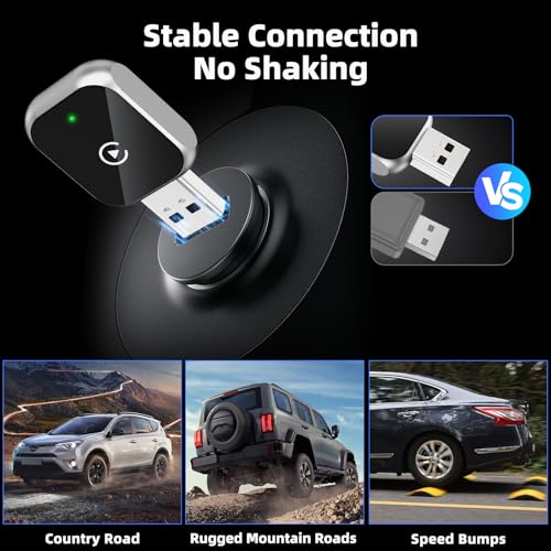 Wireless Carplay Adapter for iPhone, 2-in-1 Plug & Play - size: 2-in-1