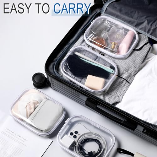 Sanwuta 6 Clear Hard Zipper Case, Clear, 7.87 x 5.9 x 2 Inch - color: White, size: 7.87 x 5.9 x 2 Inch