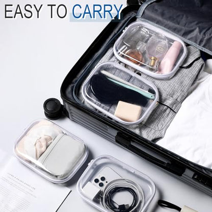 Sanwuta 6 Clear Hard Zipper Case, Clear, 7.87 x 5.9 x 2 Inch - color: White, size: 7.87 x 5.9 x 2 Inch