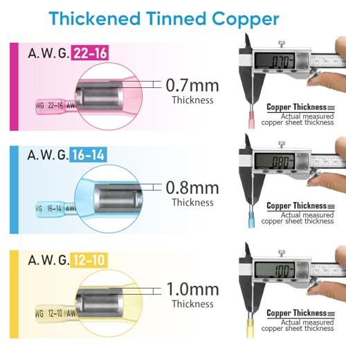 TICONN 400 Pcs Heat Shrink Wire Connectors, Marine Crimp Ring Terminal Kit - style: 400PCS Combo