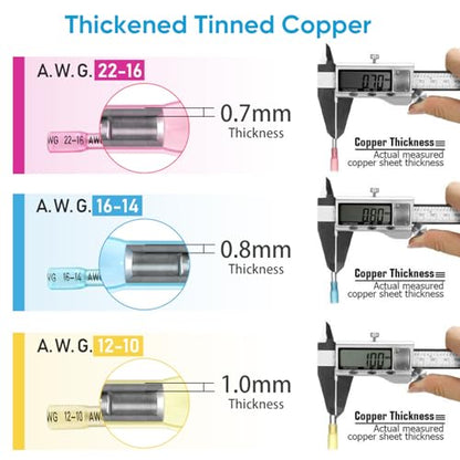 TICONN 250 Pcs Heat Shrink Wire Connectors, Marine Crimp Ring Terminal Kit - style: 250PCS Combo