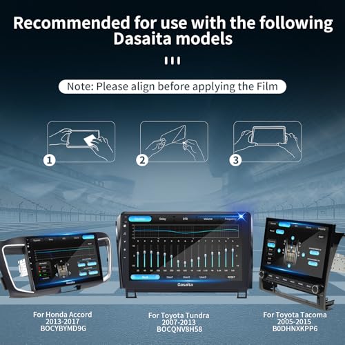 dasaita 10 inch Large Screen 230X138mm Tempered Glass Screen Protector Display Monitor Glass Film for 2 DIN Car DVD GPS Head Unit Global Navigation System - size: 10inches