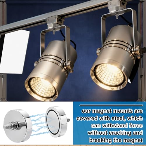Flutesan 8pc Strong Round Mounting Magnet with Bolt, 1.65"-160lb-M6 Silver - color: Silver, size: 1.65in-180lb-m6