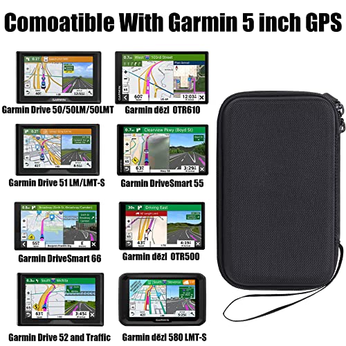 Aenllosi Hard Case for Garmin Drive 50/51/52/53/DriveSmart 55/66/dezl - size: for 5 inch GPS