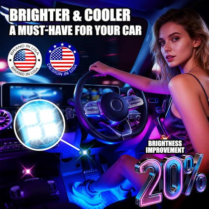 Wireless LED Lights for Car, Rechargeable Interior Car Lights - size: 4pcs
