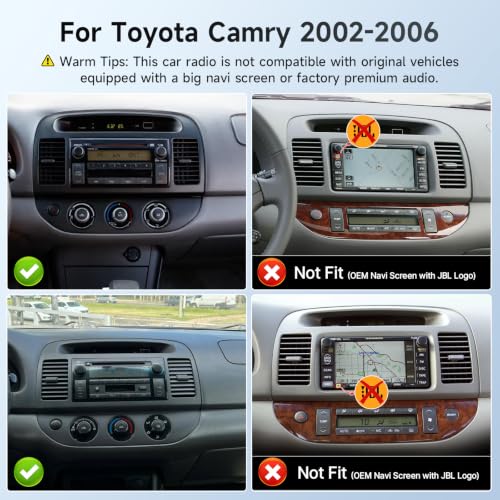 Leadfan Fast Boot Linux Car Radio for Toyota Camry 2002 2003 2004 2005 2006, 9 Inch IPS Screen for Camry Radio with Carplay Android Auto Backup Camera FM (Black, Not Fit for JBL&Big Navi Screen)