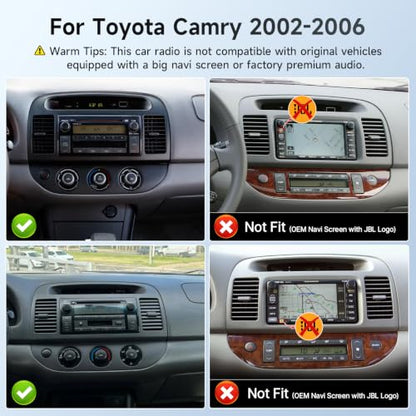 Leadfan Fast Boot Linux Car Radio for Toyota Camry 2002 2003 2004 2005 2006, 9 Inch IPS Screen for Camry Radio with Carplay Android Auto Backup Camera FM (Black, Not Fit for JBL&Big Navi Screen)