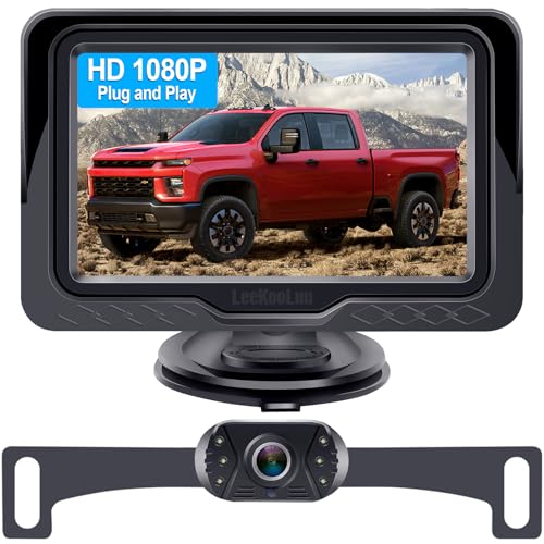 15-Minute Easy to Install Backup Camera: Plug-Play 15FT Clear Night Vision - size: 4.3" Monitor with Camera