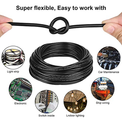 18 Gauge Wire 2 Conductor,18 AWG Electrical Wire Stranded PVC Cord Oxygen-Free Copper Cable,26FT 2 Core Pure Copper Flexible Cable Wire for LED Lamp Lighting Strips Automotive (18AWG-2C, 26FT)… - size: 26FT, style: 18AWG-2C