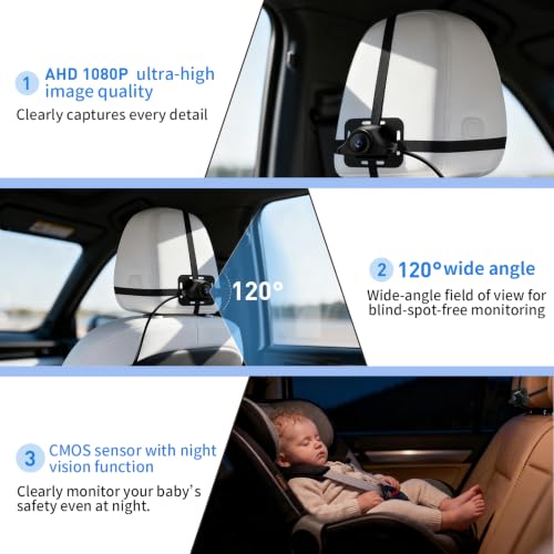 Baby Car Camera with Wireless CarPlay & Android Auto Adapter
