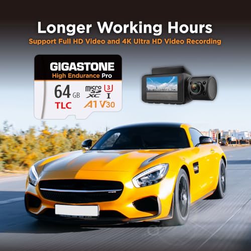 【5 Yrs Free Data Recovery】【Dash Cam】 GIGASTONE 64GB Micro SD Card 2-Pack, TLC High Endurance Pro, Speed Up to 95MB/s, Compatible with REDTIGER Rove VIOFO VANTRUE PRUVEEO, MicroSDXC UHS-I A1 V30 U3 - color: 64GB High Endurance Pro 2-Pack