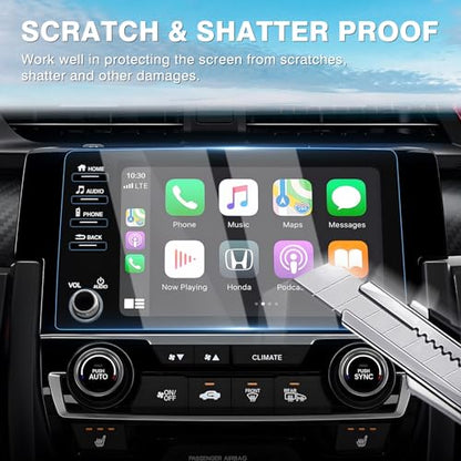 Karltys [Upgrade 2 Pack Screen Protector for 2019-2022 Honda Civic 9-Inch [No Glare & Fingerprint] Tempered Glass Honda Civic for Models LX EX Touring Si EX-L Display - size: 9 Inch 2019-2021 Honda Civic