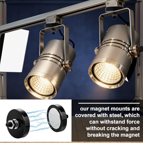 Flutesan 4 PC Strong Round Mounting Magnet with Bolt, 1.89"-200lb-m8 Black - color: Black, size: 1.89in-240lb-m8