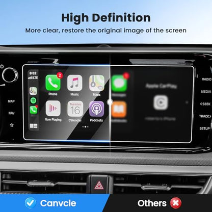 Canvcle 2PCS Screen Protector for 2021-2024 Kia K5 LXS/GT-Line/EX/GT Accessories, 10.25 Inch Navigation Screen Tempered Glass Touchscreen Protector Navigation Screen Cover Protective Film - size: 2021-2024 Kia K5 10.25 Inch