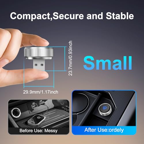 Wireless CarPlay & Android Auto Adapter, WiFi 6 & Bluetooth, 5-Second Auto Connect, Stable Plug-and-Play Dongle for Cars with Factory Wired CarPlay, Compatible with iOS 10+ and Android 11+ - color: Silver