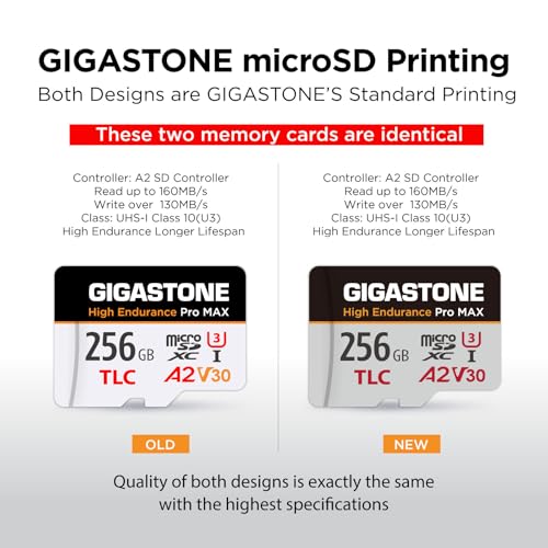 【5 Yrs Free Data Recovery】【Dash Cam】 GIGASTONE 256GB Micro SD Card, TLC High Endurance Pro MAX, Speed Up to 180MB/s, Compatible with REDTIGER Rove VIOFO VANTRUE PRUVEEO, MicroSDXC UHS-I A2 V30 U3 - color: 256GB High Endurance Pro MAX 1-Pack