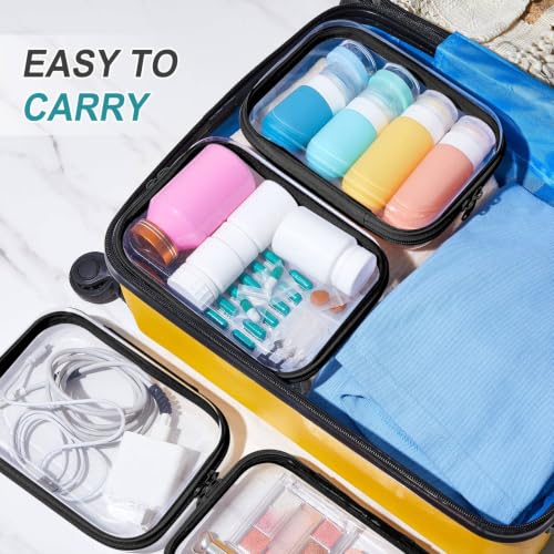 Sanwuta 6 Clear Hard Zipper Case, Black, 7.09 x 5.12 x 2 Inch - color: Black, size: 7.09 x 5.12 x 2 Inch
