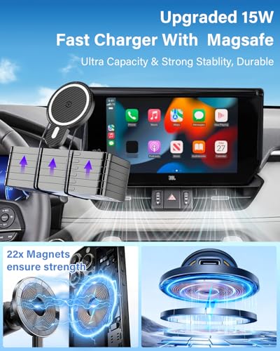 PZK Car Phone Mount for Hyundai Elantra 2021-2026 8-Inch/10.25-Inch Screen - color: Magsafe+ Wireless Charger, size: No Extension Rod