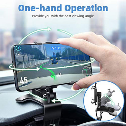 FONKEN Car Phone Mount, [2 Pack] Cell Phone Holder for Car 360 Degree Rotation Dashboard Clip Mount Car Phone Holder Compatible for iPhone 11 13/12 pro Max 8 8Plus Samsung S10 S9 S8 4"~7" Smartphones - style: 2-Pack