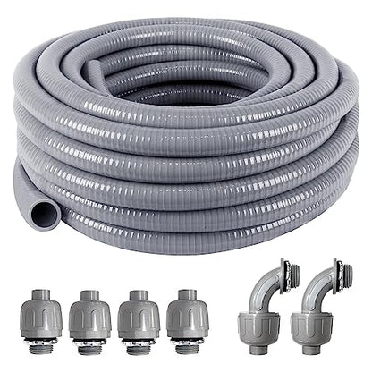1-1/4inch 25FT Electrical Conduit Kit,Liquid-Tight Conduit and Connector - size: 1-1/4IN,25FT
