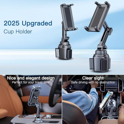 Cup Holder Phone Tablet Mount for Car,Truck,360° Rotatable & Adjustable Arm Compatible with iPad iPhone Samsung Tab Kindle Fire HD Smartphones and Other 4.7-10" Devices