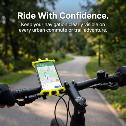 Yellow Bike & Motorcycle Phone Holder – 360° Rotating Universal Mount for iPhone, Samsung & Smartphones - color: yellow