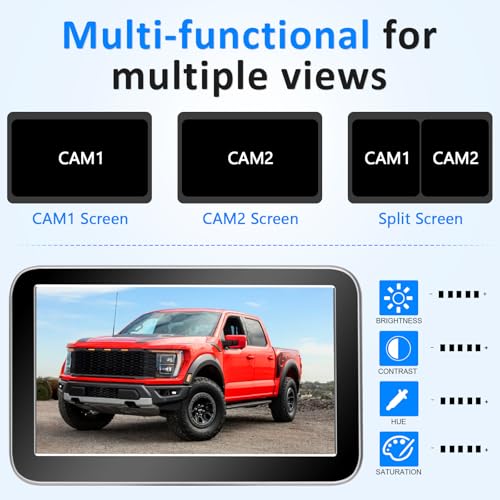 Wireless Backup Camera for Truck, Rear View Camera for Pickup, 7" Monitor - size: 7 Inch Monitor