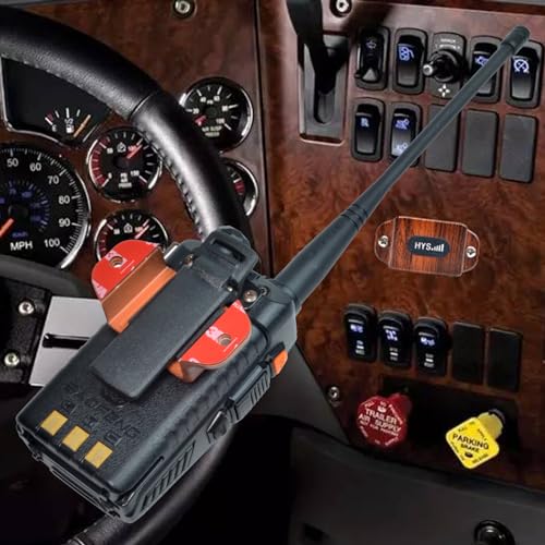HYS Amateur HT Single Side Radio Car Mount, Car Radio Mounting Kit with Screws for Handheld CB Radio & VHF UHF Walkie Talkie Radios (Packing of 4pcs) - color: Brown