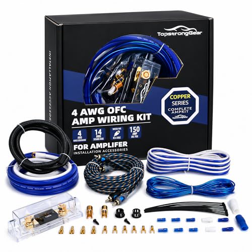 4 Gauge OFC Amp Kit Car Audio Amplifier Wiring Install Kit for Car, Truck - size: 4 Gauge OFC
