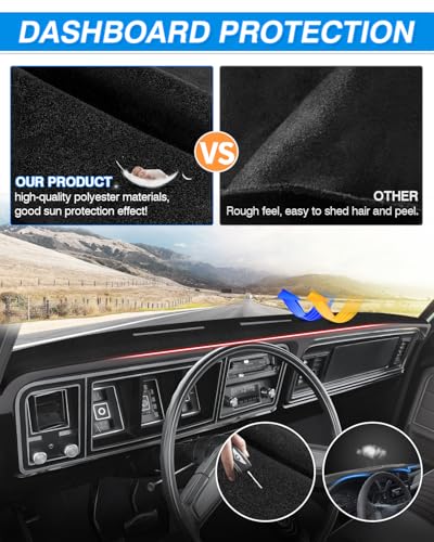 CARTIST Dash Cover for Ford F100/F150/F250/F350/Bronco Pickup Truck 1973-1977 1978 1979 Dashboard Cover Mat for F150/F250/F350 Accessories Non-Slip Carpet Sunshield Glare UV Rays Protector - size: Ford F100/F150/F250/F350/Bronco 1973-1979